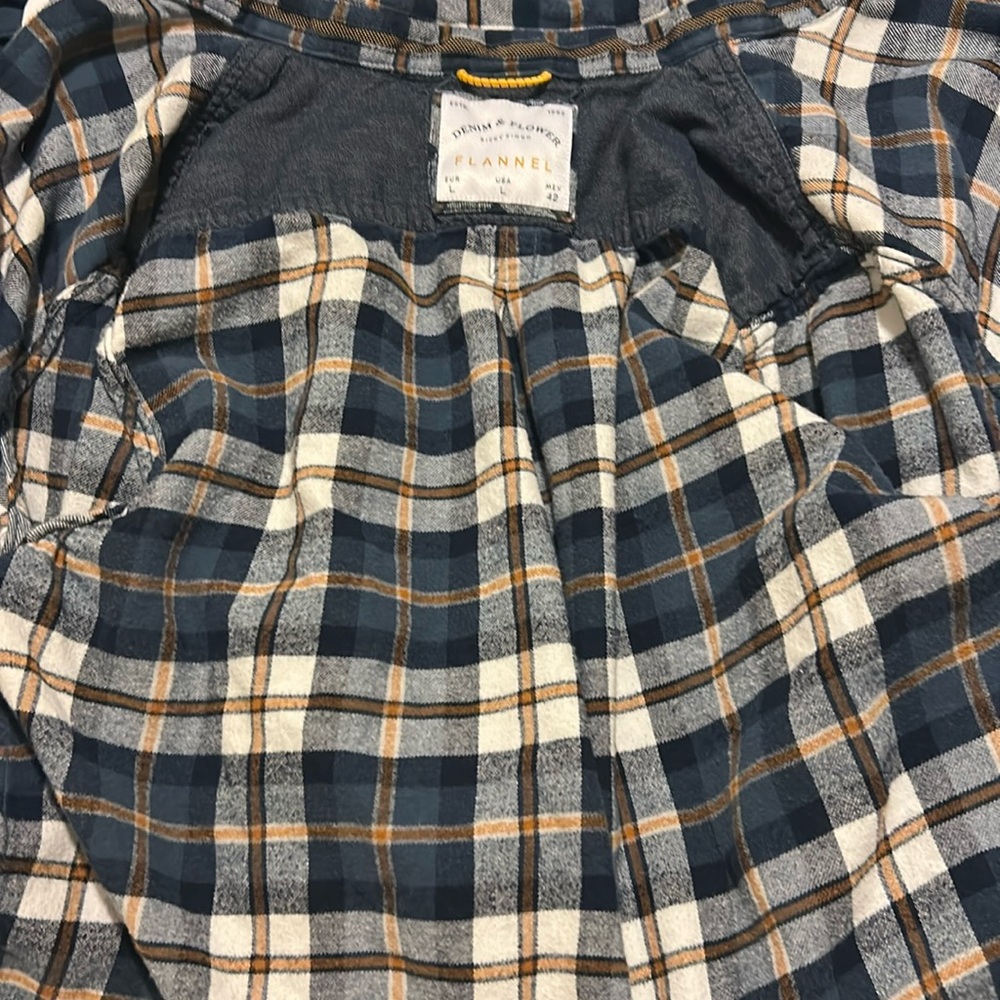 Blue and tan flannel